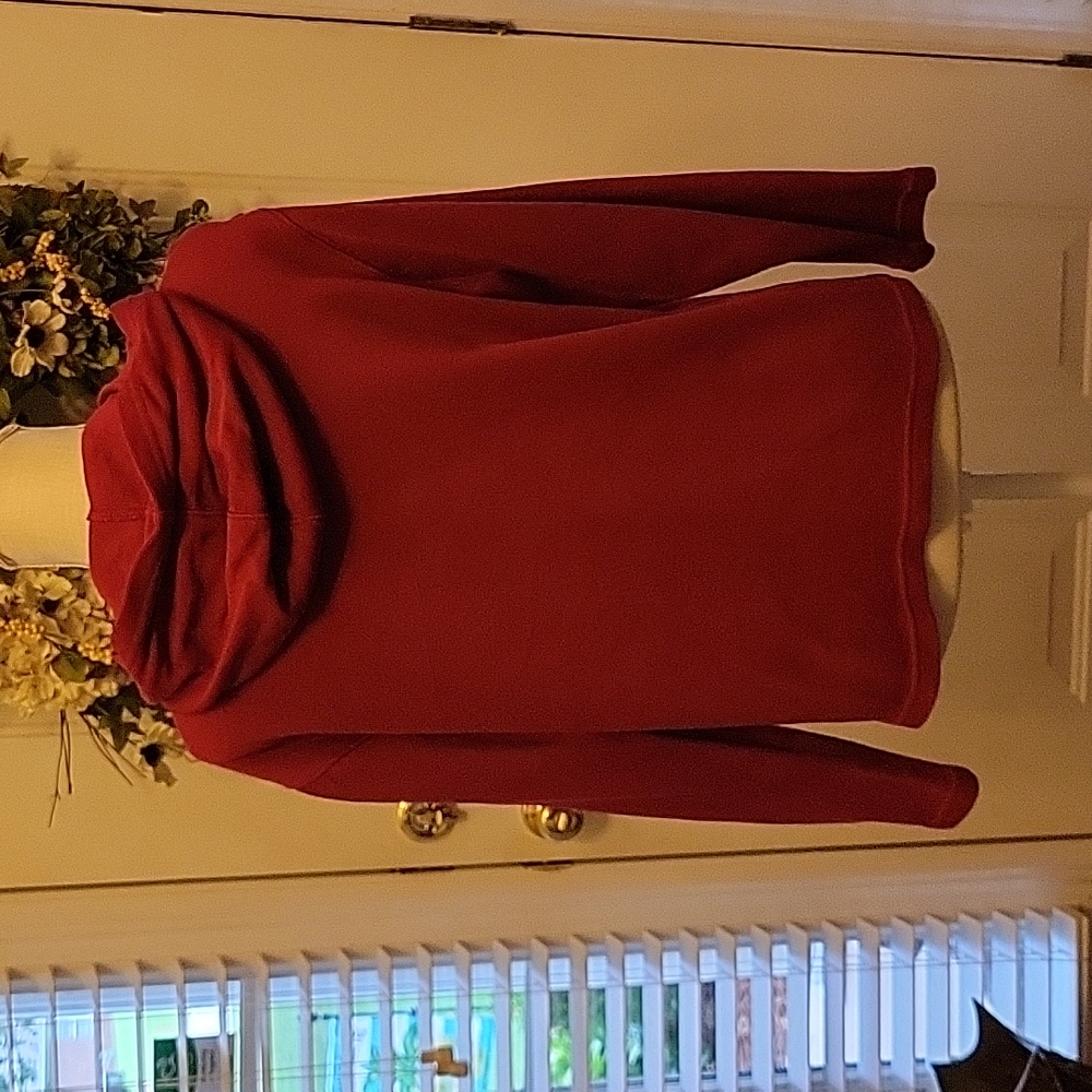 Talbots dark fuchsia long sleeve hoodie 100% cotton Washable Size Medium…EUC - Picture 4 of 7